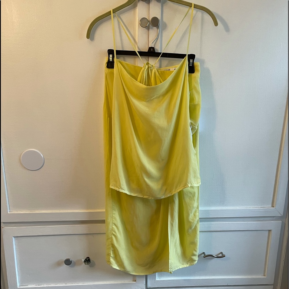 Stateside Dropneck Tank with Adjustable Back Ties and Skirt with Side Knot NWT